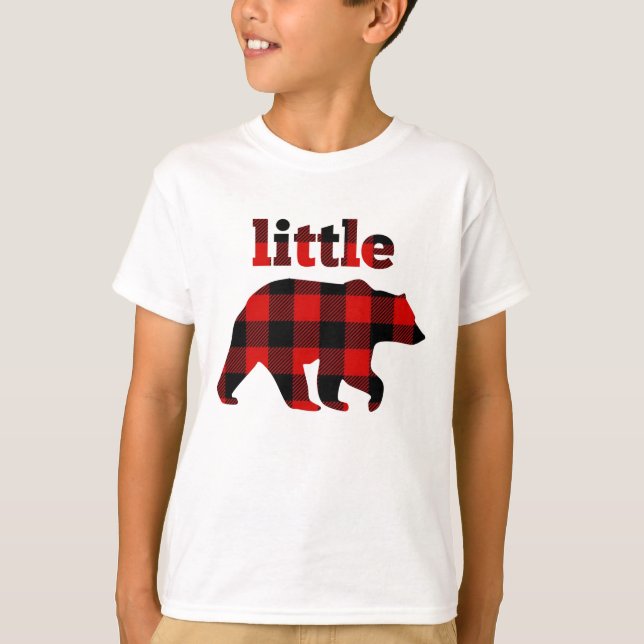 Camiseta Do "xadrez búfalo pouco urso " (Frente)