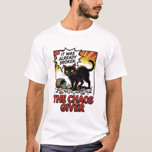 Camiseta Doador de Gato Preto Engraçado - Estilo Quadrinhos