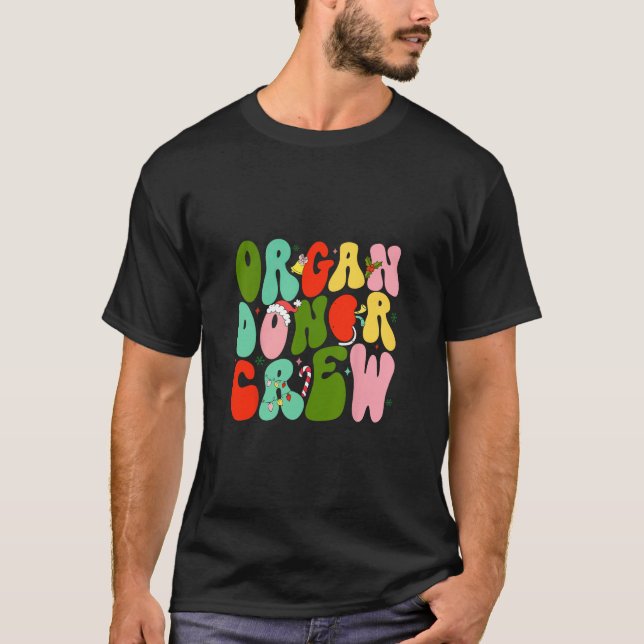 Camiseta Doador de Órgãos Retro Doador de Tripulação de Nat (Frente)