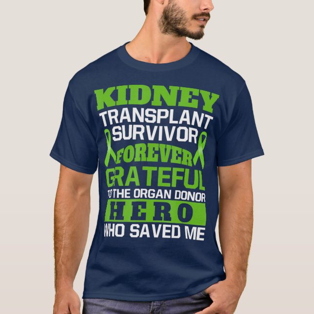 Camiseta Doador de órgãos sobreviventes de transplante rena (Frente)