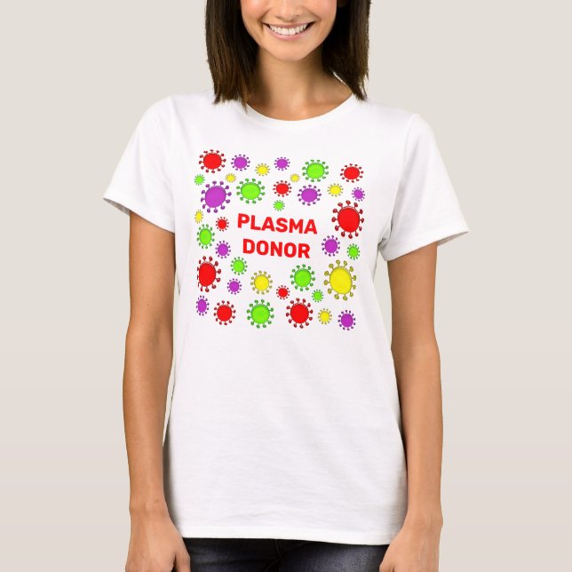 Camiseta Doador de Plasma do Sobrevivente Coronavírus Color (Frente)