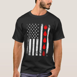 Camiseta Doador de Sangue Flebotomista Bandeira Americana D