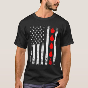 Camiseta Doador de Sangue Flebotomista Bandeira Americana D