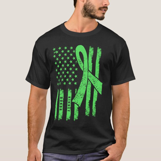 Camiseta Doador de transplantes renais dos EUA para a recup (Frente)