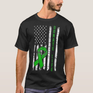 Camiseta Doador em dificuldades Life USA Flag Organ Kidney