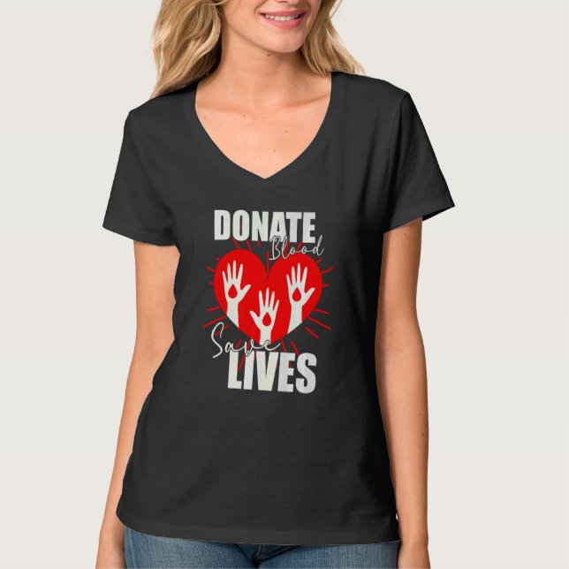 Camiseta Doar Sangue Salvar Vidas Vidas Economizador de Vid (Frente)