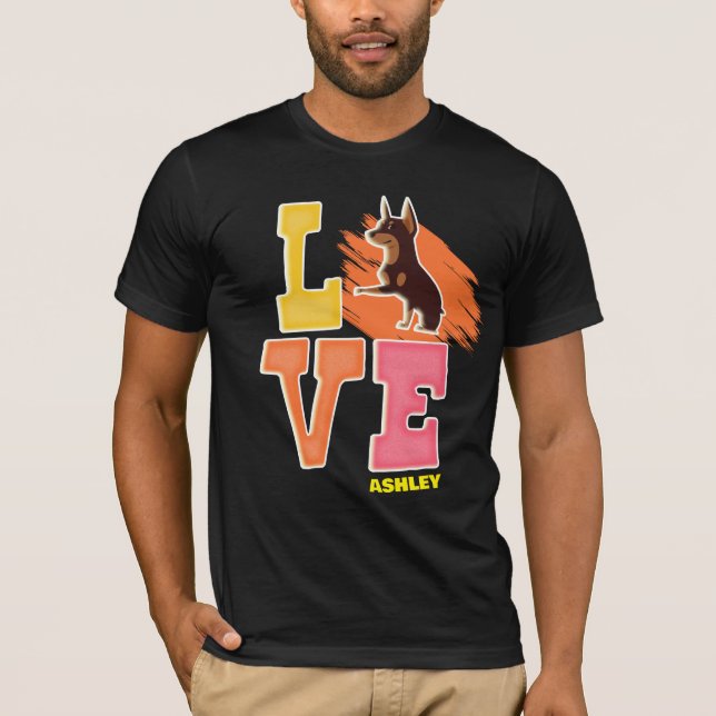 Camiseta Doberman ama cores bonitas (Frente)