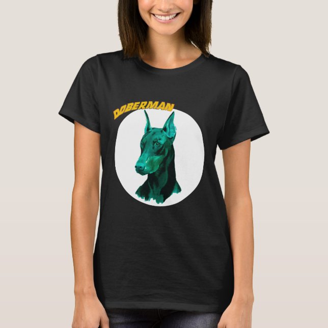 Camiseta Doberman Blue V Neck (Frente)