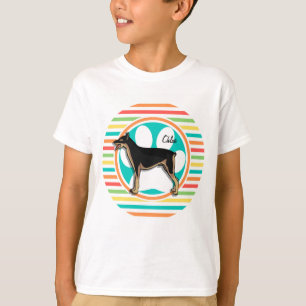 Camiseta Doberman; Bright Rainbow Stripes