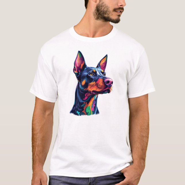 Camiseta Doberman Colorful (Frente)
