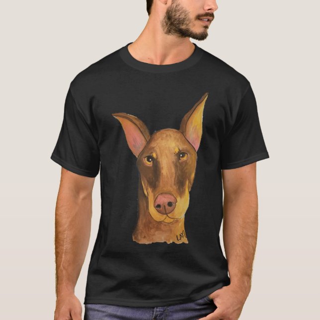 Camiseta Doberman Cortado Vermelho (Frente)