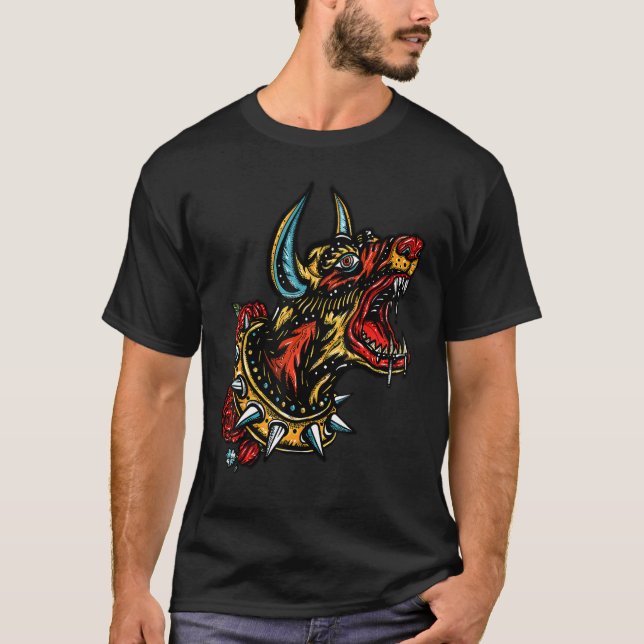 Camiseta Doberman  designer retro streetwear high end fashi (Frente)