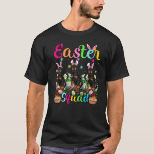Camiseta Doberman Dog Bunny Ear Easter Squad Doberman Happy