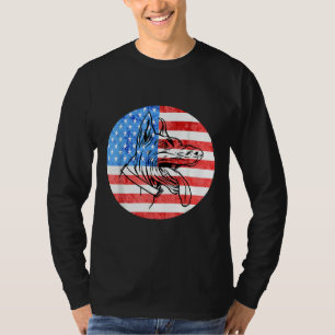 Camiseta Doberman Dog Lover American Flag Patriótico Dobie
