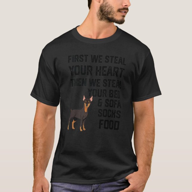 Camiseta Doberman dog Steal Your Heart Steal Your Bed and S (Frente)