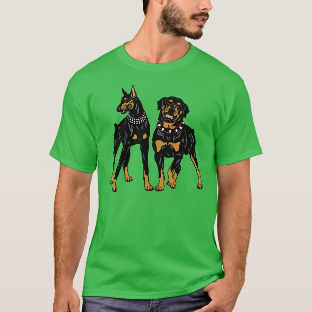 Camiseta doberman e rottweiler (Frente)