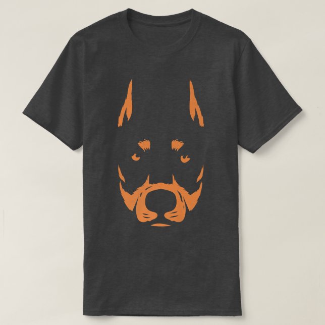 Camiseta Doberman Face Pinscher Para Proprietários De Cães  (Frente do Design)