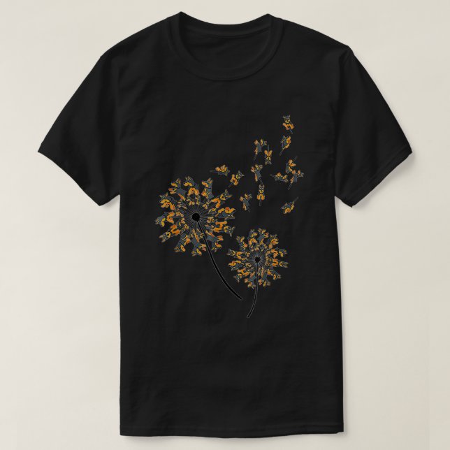 Camiseta Doberman Flower Fly Dandelion Funny Dog Lover For  (Frente do Design)