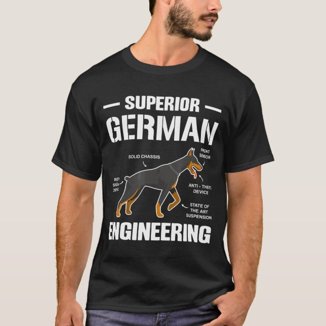 Camiseta Doberman German Engineering Doberman Dog (Frente)