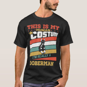 Camiseta Doberman Human Costume Afastou Vintage Hallowee