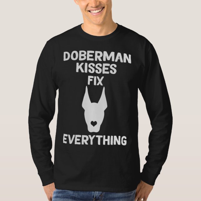 Camiseta Doberman kisses fix everything Dobie Mom  1 (Frente)