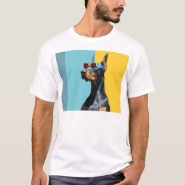 Camiseta Doberman legal com óculos de sol