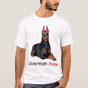 Camiseta Doberman Mãe Cão Bandana Pet Lover Gift