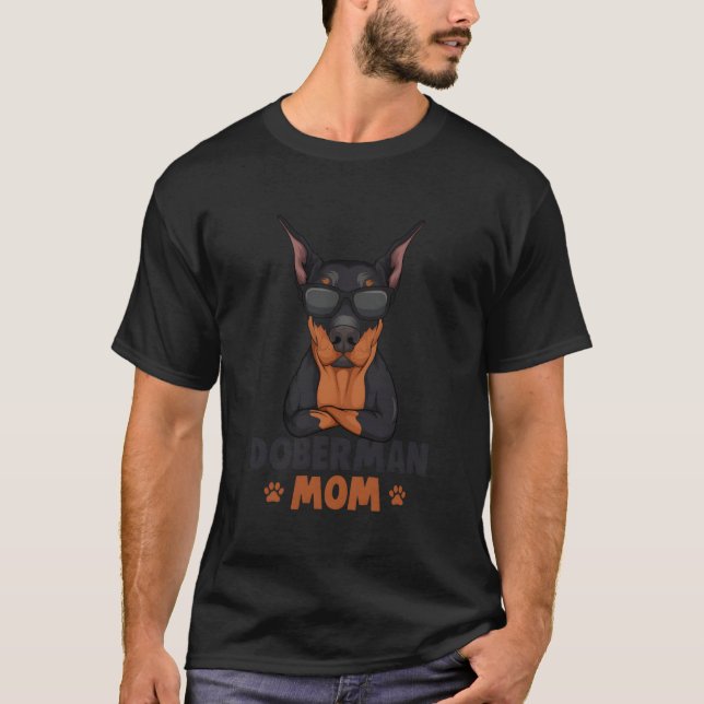 Camiseta Doberman Mãe Dobie Dog Girls Women (Frente)
