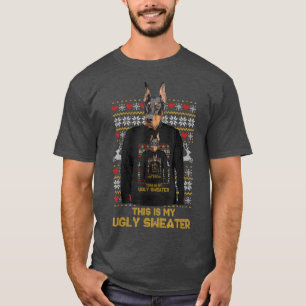 Camiseta Doberman Mãe Pai Cachorro De Natal Feio