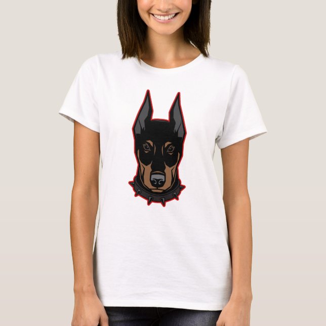 Camiseta Doberman Mascot Unisex Tee (Frente)