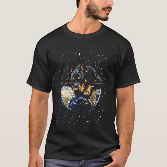 Camiseta Doberman No Espaço (Frente)