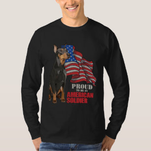 Camiseta Doberman Orgulha-Se De Ser Um Soldado Americano