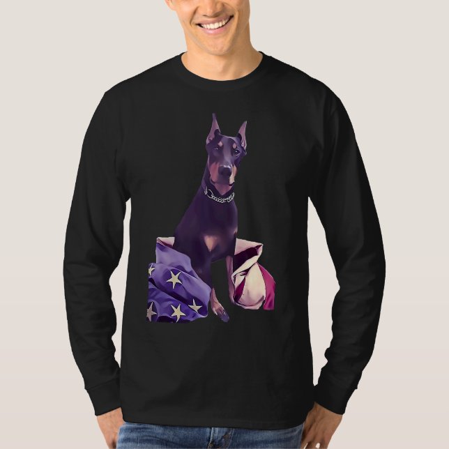 Camiseta Doberman Patriótico 517 (Frente)
