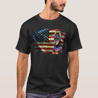 Camiseta Doberman Pinscher American Flag Men