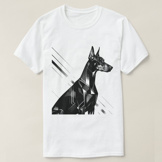 Camiseta Doberman Pinscher Artístico & Pastor Alemão Aquare (Frente do Design)