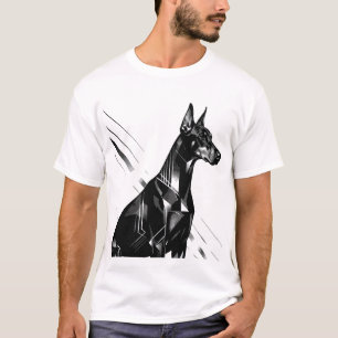 Camiseta Doberman Pinscher Artístico & Pastor Alemão em Aqu