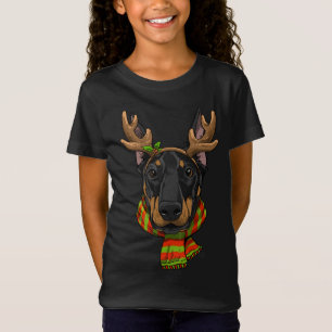 Camiseta Doberman Pinscher Cachorro Natal Santa Clause Rein