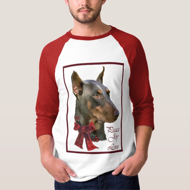 Camiseta Doberman Pinscher Christmas (Frente)