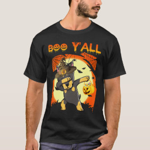 Camiseta Doberman Pinscher Dabbing Boo Yall Ghost Halloween