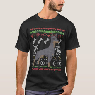 Camiseta Doberman Pinscher Dog Santa Claus Ugly Christmas P
