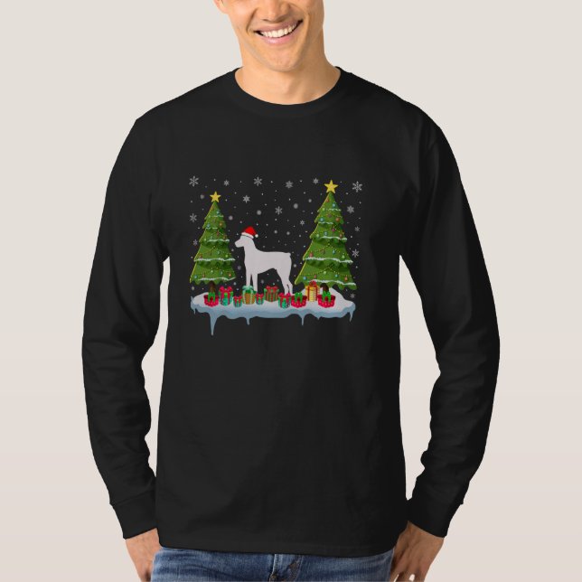 Camiseta Doberman Pinscher Dog Xmas Tree Lighting Ugly Chri (Frente)