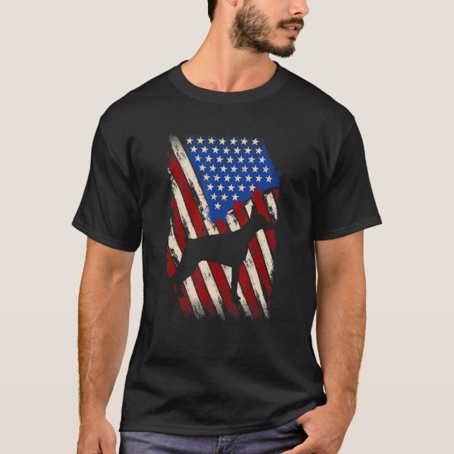 Camiseta Doberman Pinscher Engraçado da Moda Para Homens Mu (Frente)