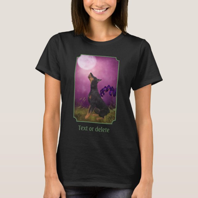 Camiseta Doberman Pinscher Fantasy Orchids Dog Art  (Frente)