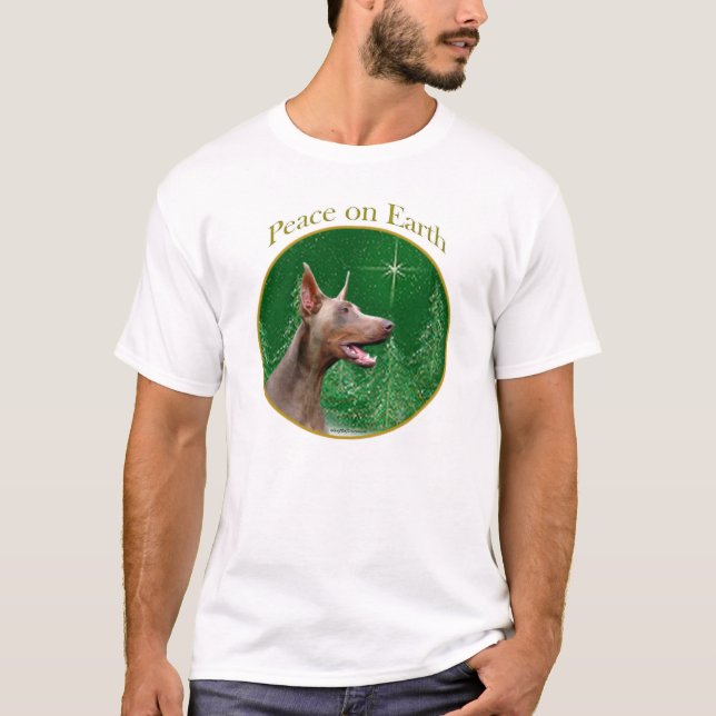 Camiseta Doberman Pinscher (isabella) Peace (Frente)