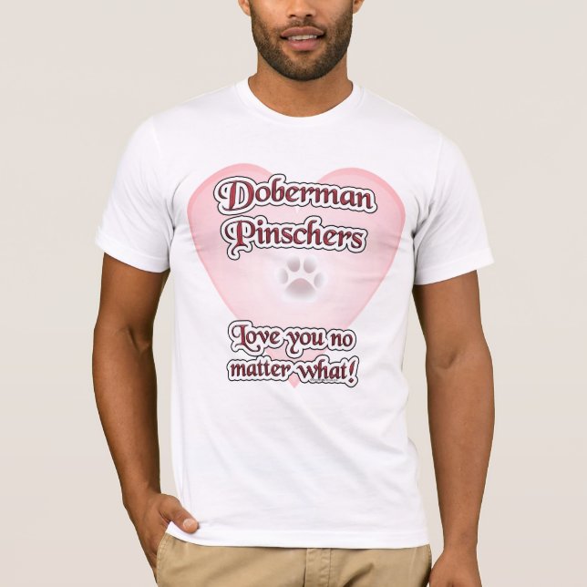 Camiseta Doberman Pinscher Love, Love Doberman, Love Doberm (Frente)