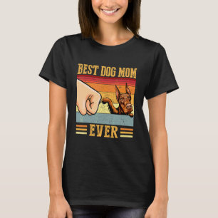 Camiseta Doberman Pinscher Mãe Melhor Cachorro Mãe Alguma V