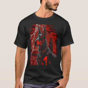 Camiseta Doberman Pinscher Moderno Relâmpago Trovão Pós Ap