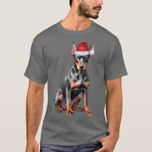 Camiseta Doberman Pinscher Natal Divertido Cachorro Férias