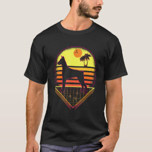 Camiseta Doberman Pinscher Retro Sunset Vintage
