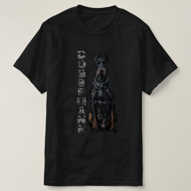 Camiseta Doberman Pinscher T-Shirt (Frente do Design)